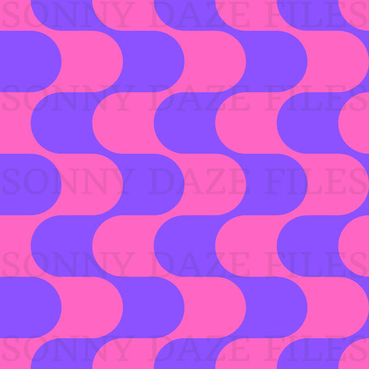 Wavy pink and purple stripes