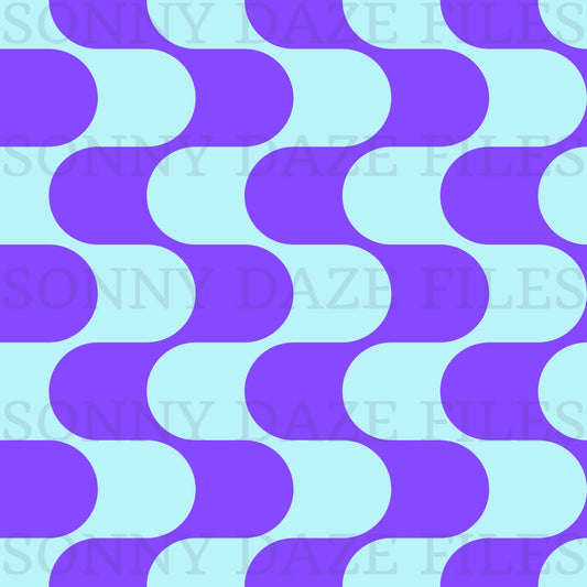 Wavy purple and blue stripes