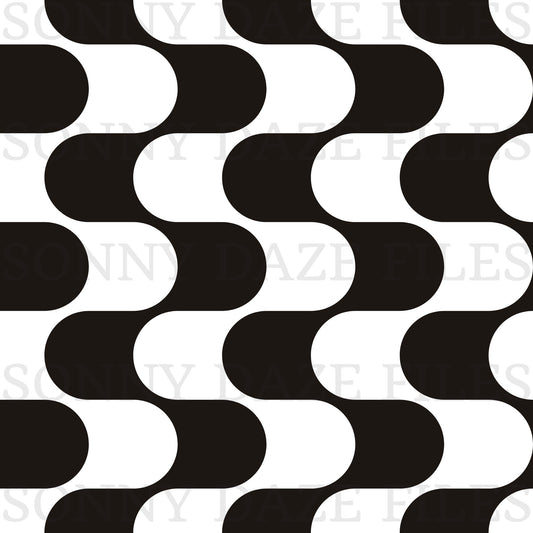 Wavy black and white stripes